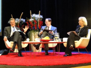 Former Swedish Ambassador to the US Jonas Hafstrom, US Ambassador to Sweden Mark Brzezinski and journalist Britt-Marie Mattsson