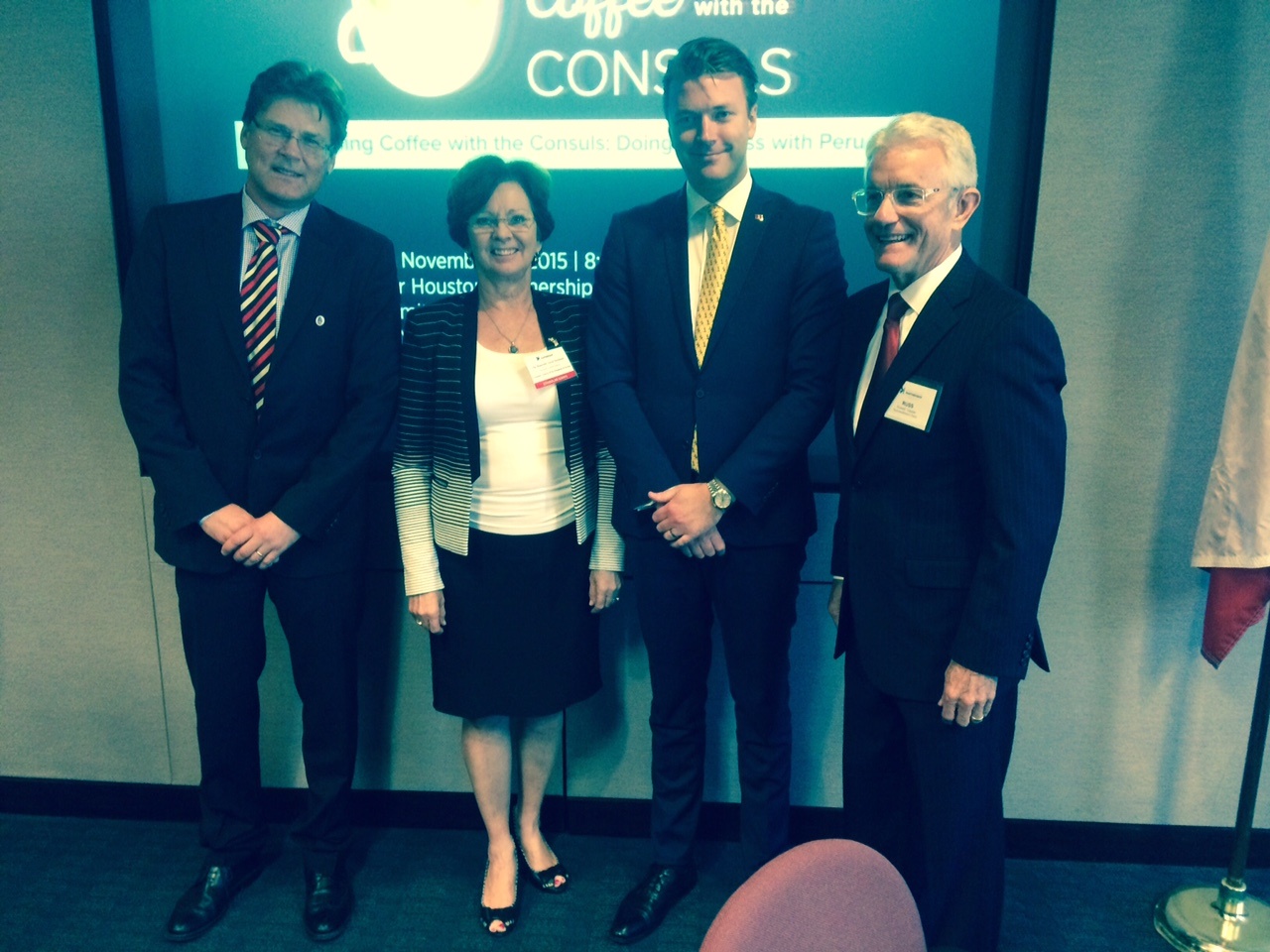Astrid Marklund, Jonas Dahlstrom and Patrik Svahn in the Panel discussions at GHP (Greater Houston Partnership)